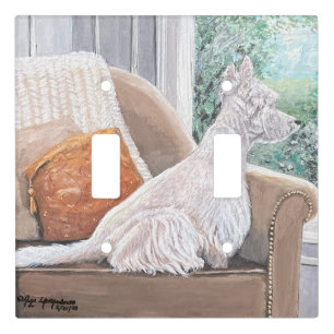 Westie Looking Out a Window Light Switch Cover