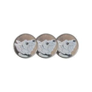 Westie Looking Up Profile B Golf Ball Marker