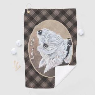 Westie Looking Up Profile B Golf Towel