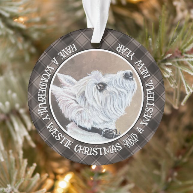 Westie Looking Up Profile B Ornament (Tree)