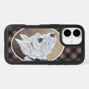 Westie Looking Up Profile B iPhone 16 Case