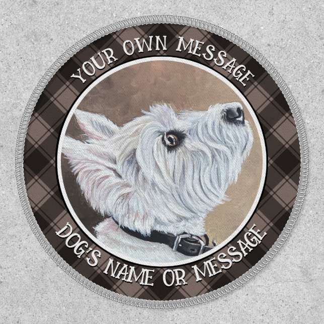 Westie Looking Up Profile B Patch (Front)