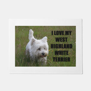 westie love w pic doormat