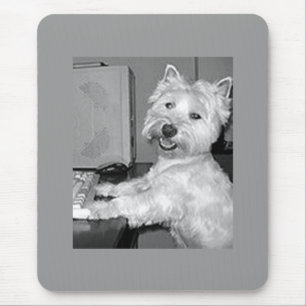 WESTIE LOVES THE COMPUTER MOUSEPAD