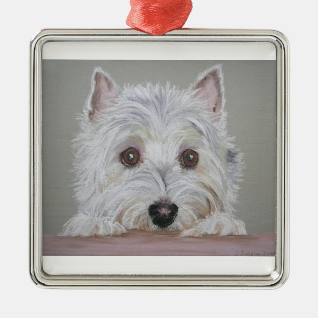 Westie Metal Ornament (Front)