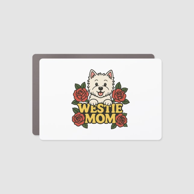 Westie Mom Car Magnet (Front)