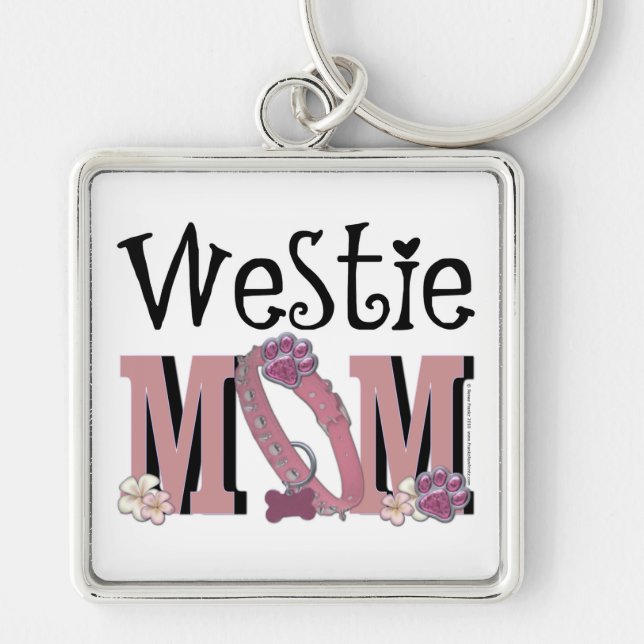 Westie MOM Keychain (Front)