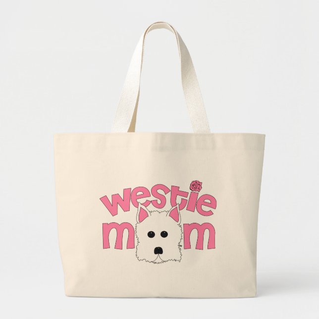 Westie Mom Large Tote Bag (Front)