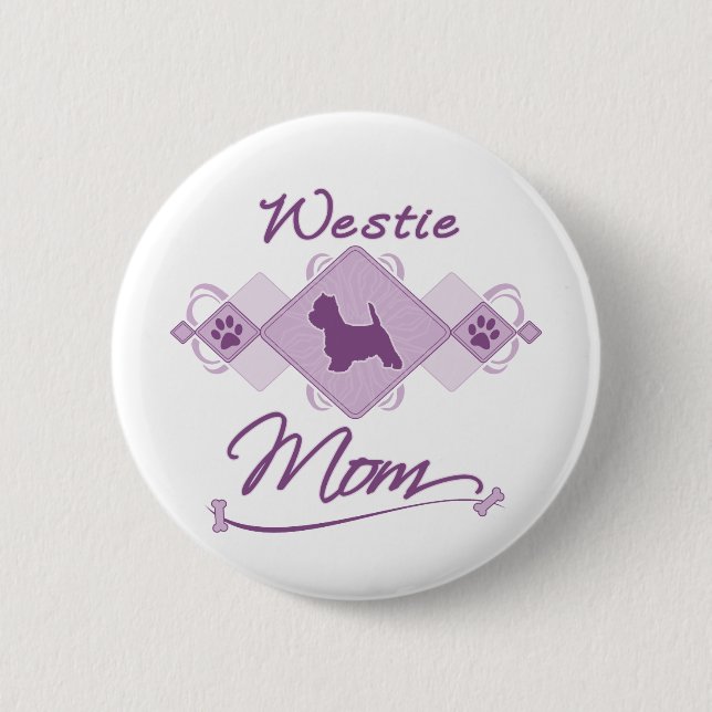 Westie Mom Pinback Button (Front)