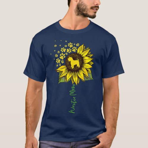 Westie Mom Sunflower West Highland Terrier Gifts T_Shirt
