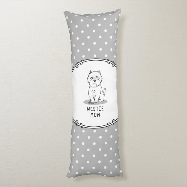 Westie Mom - West Highland White Terrier Dog Mom Body Pillow (Back (Vertical))
