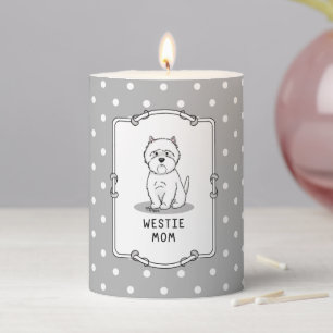 Westie Mom - West Highland White Terrier Dog Mom Pillar Candle