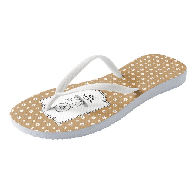 Westie Mom - West Highland White Terrier Mom Flip Flops (Angled)