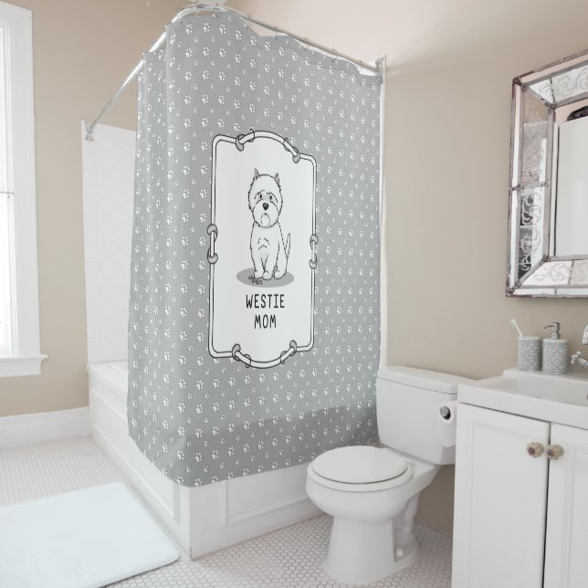 Westie Mom - West Highland White Terrier Mom Shower Curtain (In Situ)