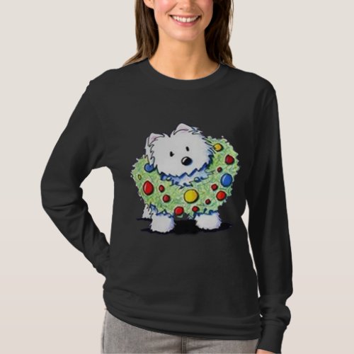 Westie Mom West Highland White Terrier Xmas Light  T_Shirt