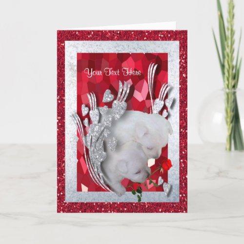 Westie New Misty and Muffin Customize It Valentine Holiday Card