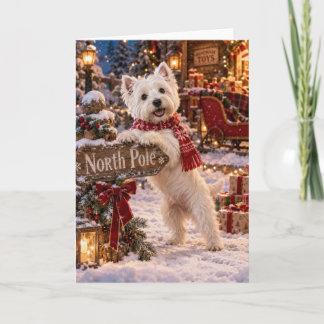 Westie North Pole Christmas Card
