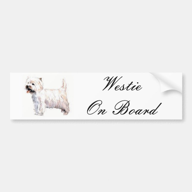 Westie On Board Bumper Sticker (Front)