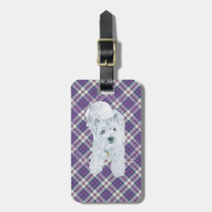 Westie on Tartan Luggage Tag