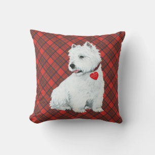 Westie on Tartan PILLOW