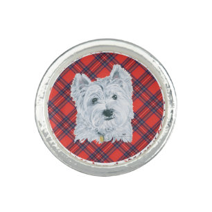 Westie on Tartan Ring