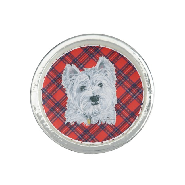Westie on Tartan Ring (Front)