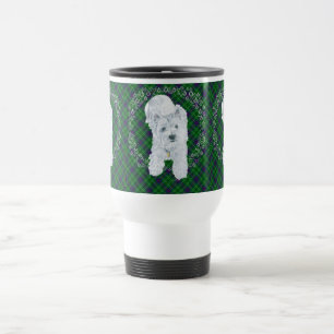 Westie on Tartan Travel Mug