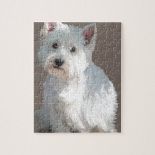 WESTIE ON TAUPE JIGSAW PUZZLE