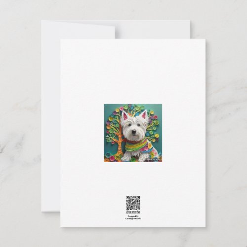 Westie Paper Quilling Holiday Card