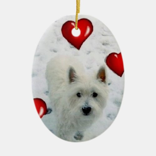 Westie personalized hanging decoration christmas