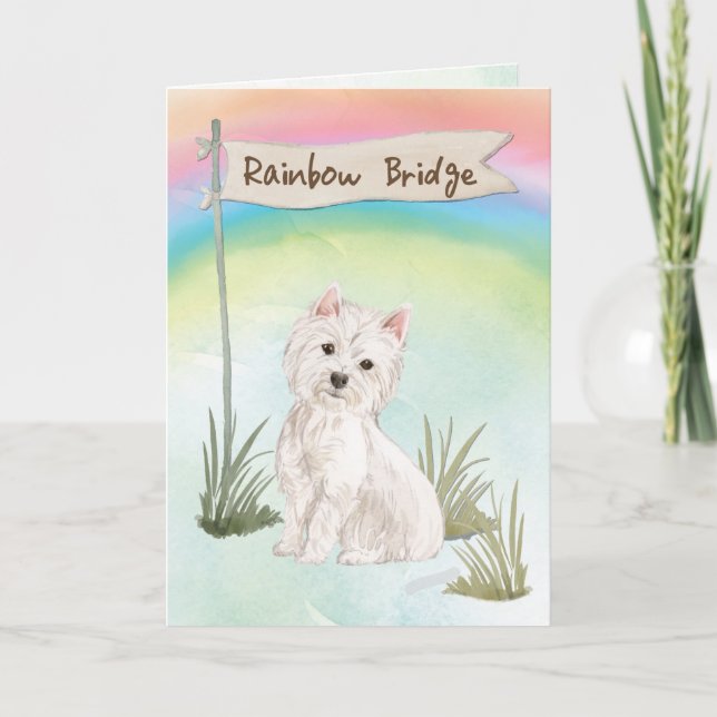 Westie Pet Sympathy Over Rainbow Bridge Card (Front)