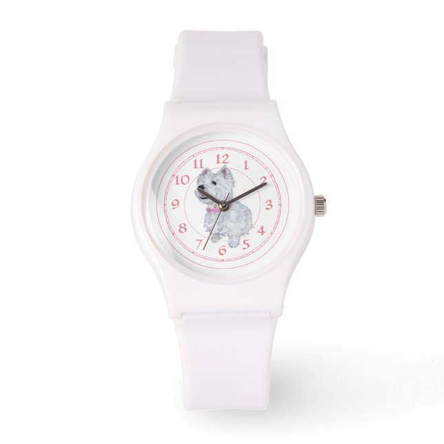 Westie Pink Collar Watch (Front)