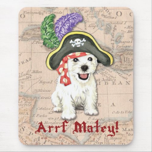 Westie Pirate Mouse Pad