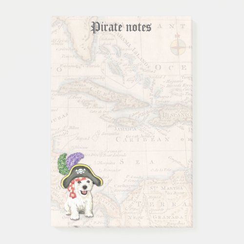 Westie Pirate Post_it Notes