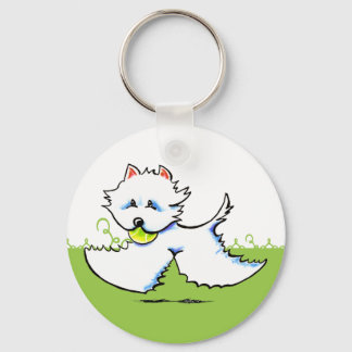 Westie Playtime Off-Leash Art™ Keychain