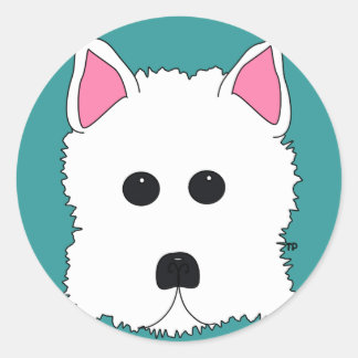 Westie Portrait Classic Round Sticker