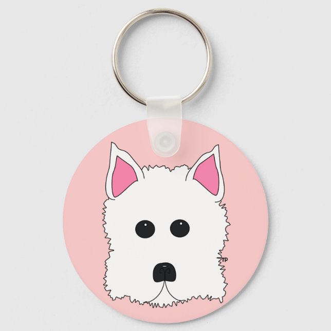 Westie Portrait Keychain (Front)