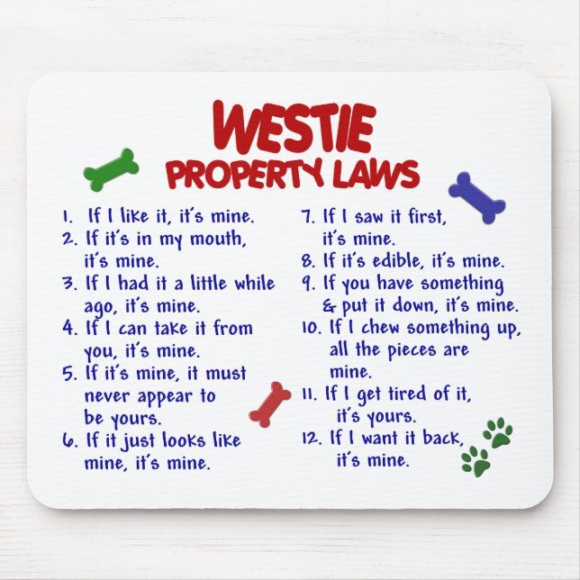 WESTIE Property Laws 2 Mouse Pad (Front)
