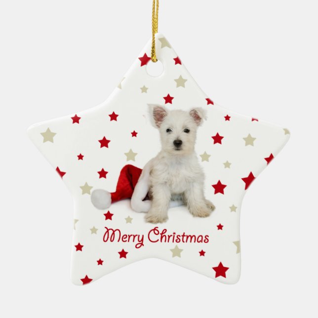 Westie Pup Christmas Tree Ornament (Front)