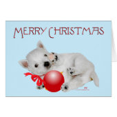 Westie Puppy Christmas Playtime (Front Horizontal)