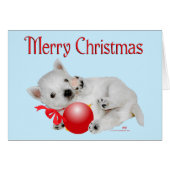 Westie Puppy Christmas Playtime (Front Horizontal)