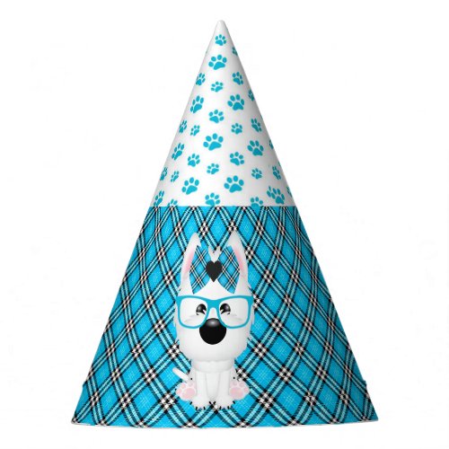 Westie Puppy Dogs Blue Aqua Birthday Party Hats