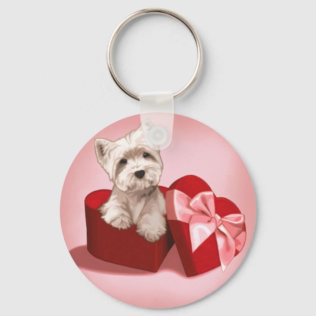 Westie Puppy Keychain (Front)
