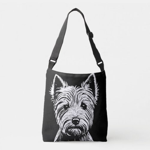 Westie Puppy Portrait Crossbody Bag
