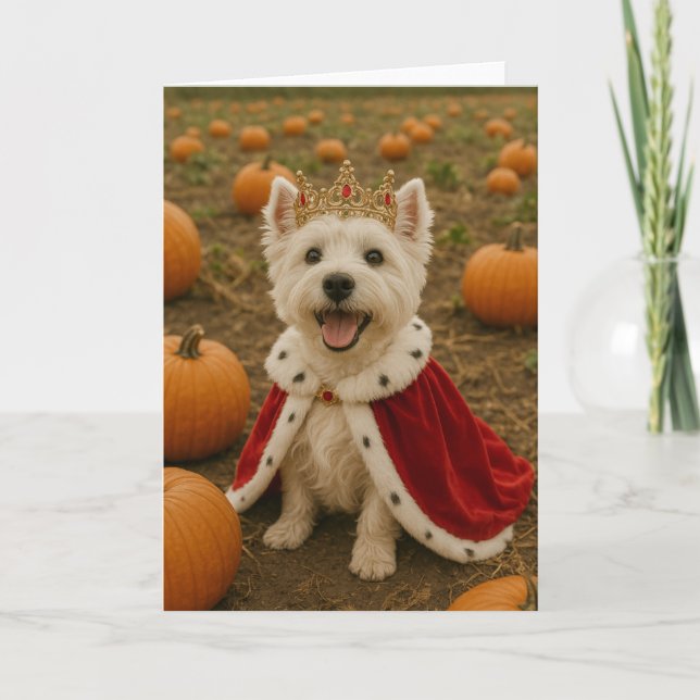 Westie Queen at Halloween Card (Front)