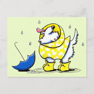 Westie Rainy Day Postcard