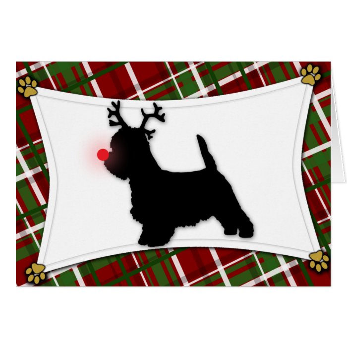 Westie Reindeer Christmas Card