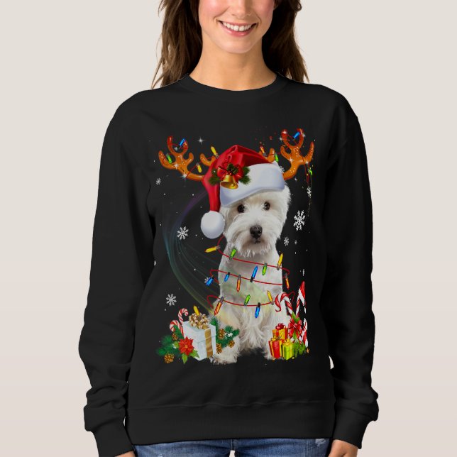 Westie Reindeer Family Matching Christmas Pajamas  Sweatshirt (Front)