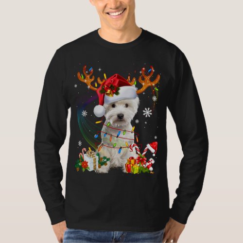 Westie Reindeer Family Matching Christmas Pajamas  T_Shirt