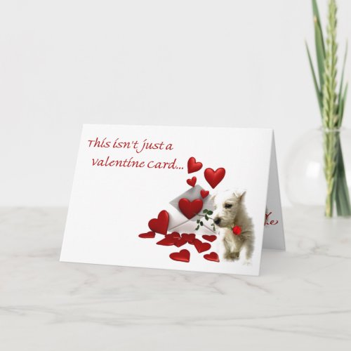 Westie Rose and Hearts Valentine Holiday Card